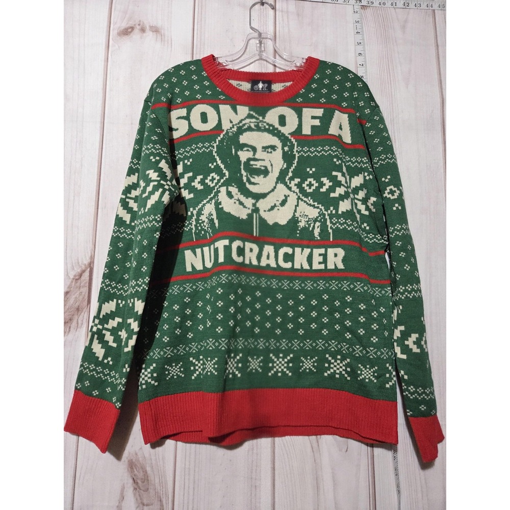 Elf Sweater Mens Large Green Son of a Nutcracker‎ Ugly Christmas Holiday Movie